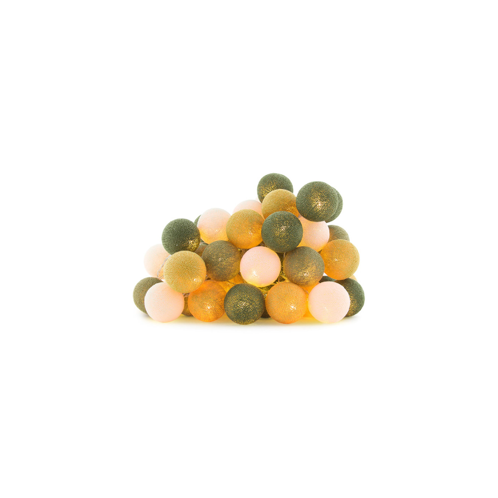 149'' Globe String Lights, Yellow/Green/White, 5" H x 149" L x 5" D, 20 Lights