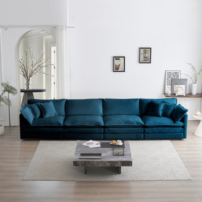 Comfortable 4 : Blue Chenille, Design Chenille - Breathable Upholstery & Relaxing Back