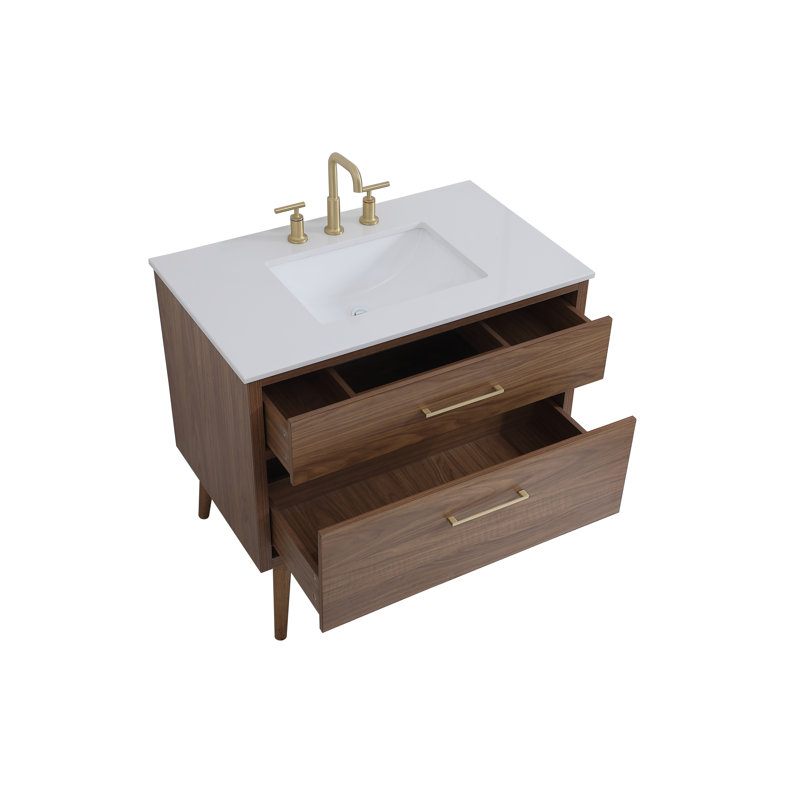 Ensemble de meuble-lavabo simple 36 po Steinfeldt, Noyer brun