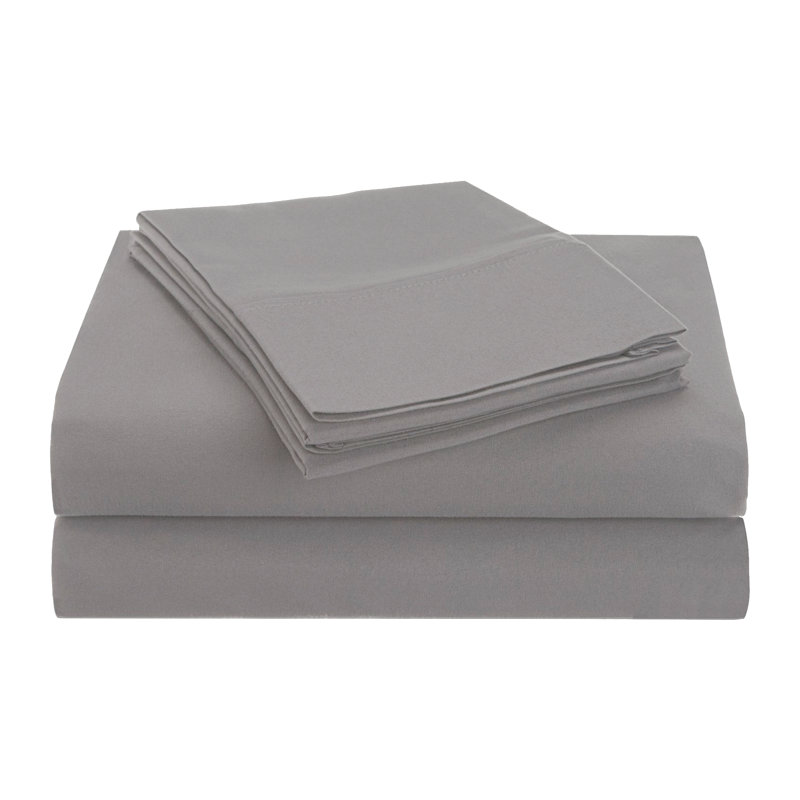 Ensemble de draps en microfibre brossée imitant le satin de coton et offrant une résistance au froissement et respirant