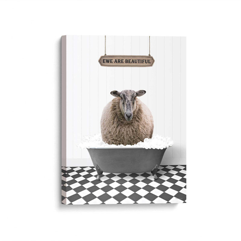 «Ewe Are Beautiful» par lettrage et reproduction d'art, L 30 x H 40, Toile tendue, Ne s’applique pas