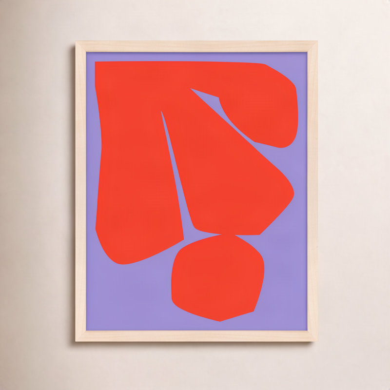 Akita Module Minimalisme 2 par Michael Kempen - Art mural encadré, H 50 po x l 40 po x P 1,25 po, Cadre érable