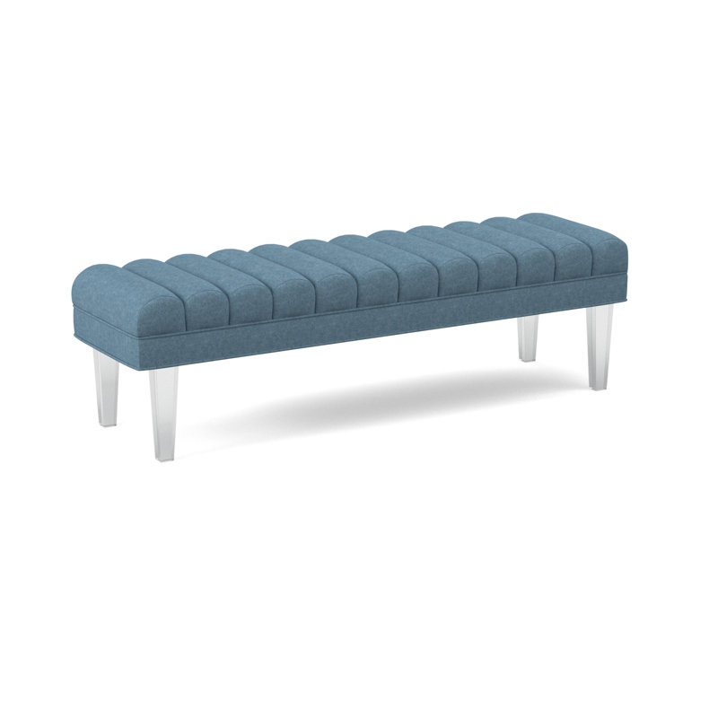Lana Upholstered Bench, 18" H x 60" W x 18"D, Edworth Ocean Viscose