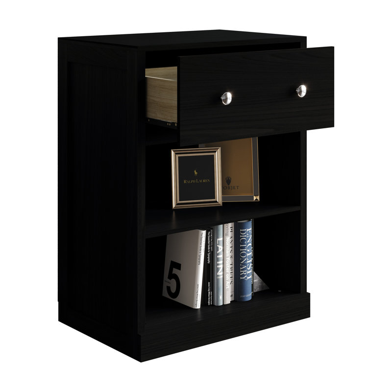 Armoire avec un tiroir en noir, Noir