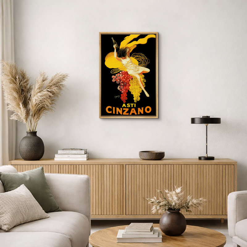 «Vintage Asti Cinzano Wine», affiche, publicité rétro italienne, impression sur toile encadrée, impression sur toile
