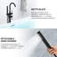 Robinet de baignoire à fixation au sol noir mat - avec douche à main et pièces métalliques en laiton massif