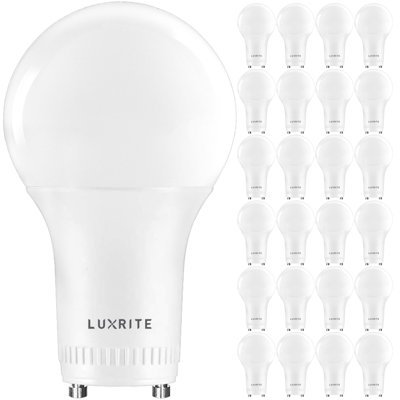 9 Watt (25 Watt Equivalent), A19 LED, Dimmable Light Bulb, Cool White GU24/Twist and Lock Base -  Luxrite, LR21462-24PK