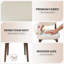 Chaise de salle à manger beige rembourrée de style milieu du siècle, avec revêtement en lin et structure en noyer-292908867
