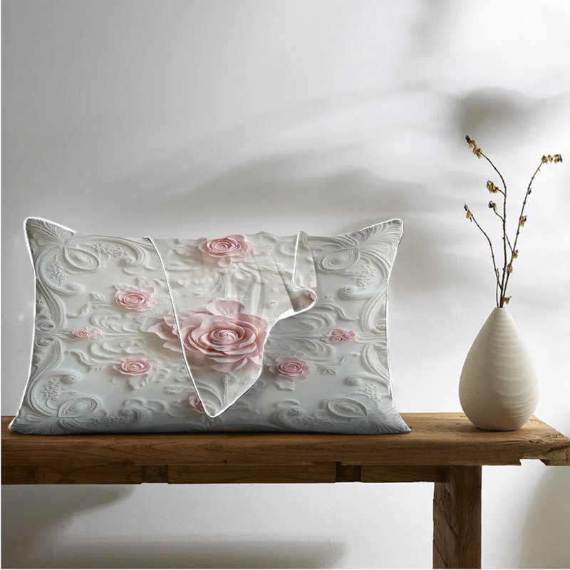 Rose Palace Style Satin Pillowcase Set Of 2 – Soft, Skin-friendly Bed Pillow Covers For Hair & Wrinkle Care