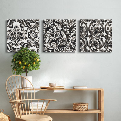 «Ink Motif VI», ensemble de 3 toiles tendues