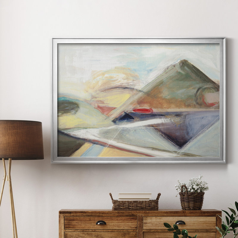 Purple Reflection - Single Picture Frame Painting, Gold Framed Canvas, 26.5" H x 36.5" W x 1.5" D