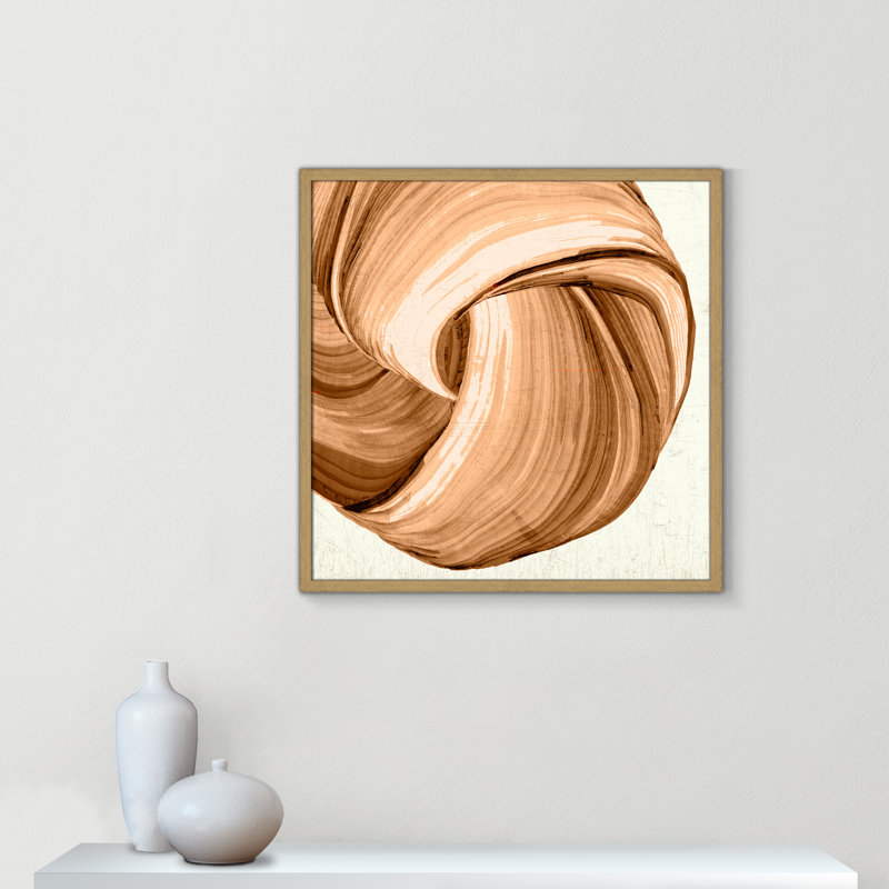 Impression orange Tango II par Casa Fine Arts, L 27,5 po x H 27,5 po, Impression encadrée, Natural Woodgrain