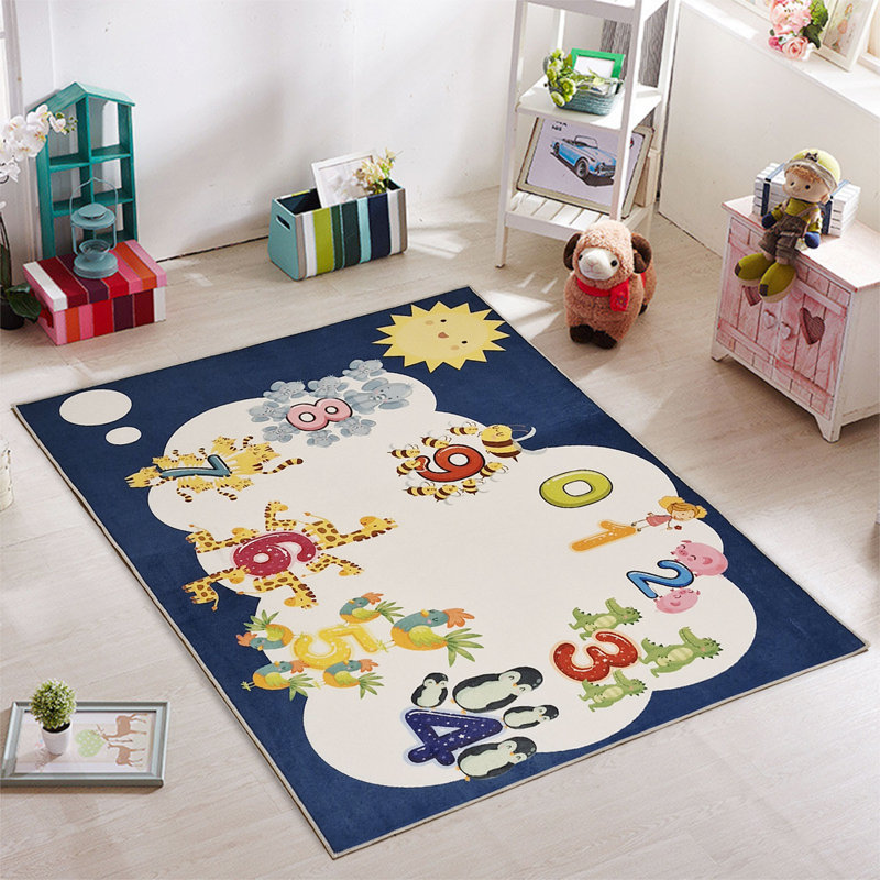 Tapis bleu / blanc 3 pi 3 po x 4 pi 11 po Eder