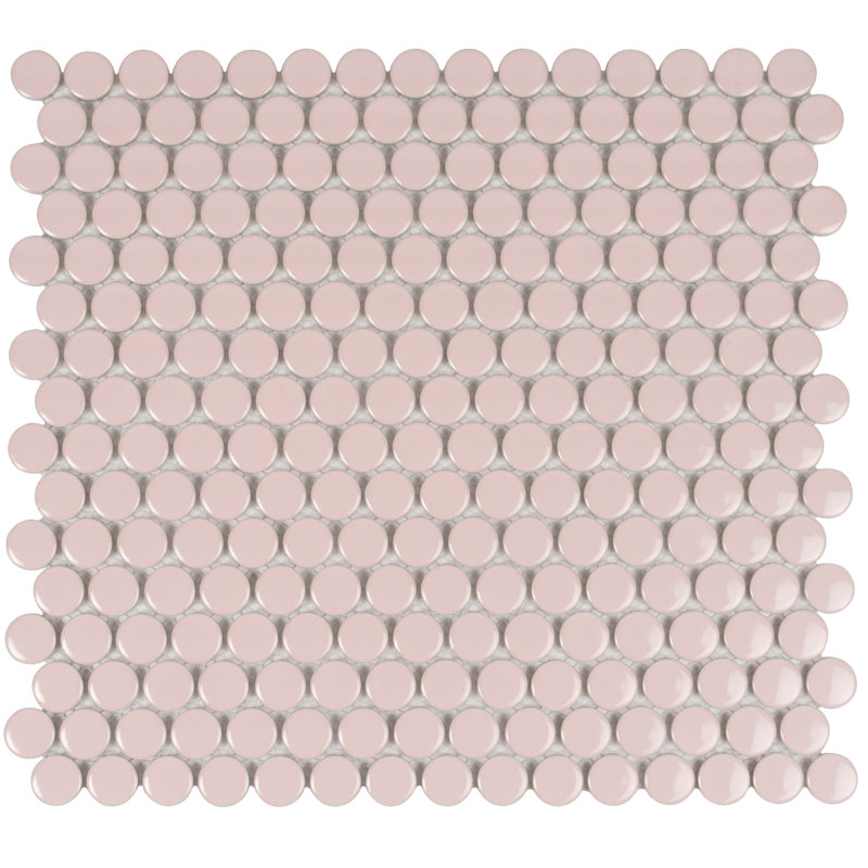 Cirkel 11.46'' W x 12.4'' L Porcelain Tile Mosaic Sheet, Nude Pink