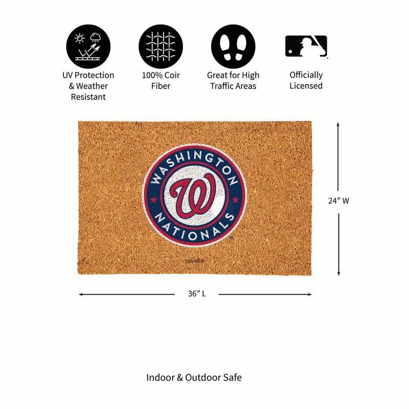 Grand tapis couleur coco Washington Nationals, 36 po x 24 po