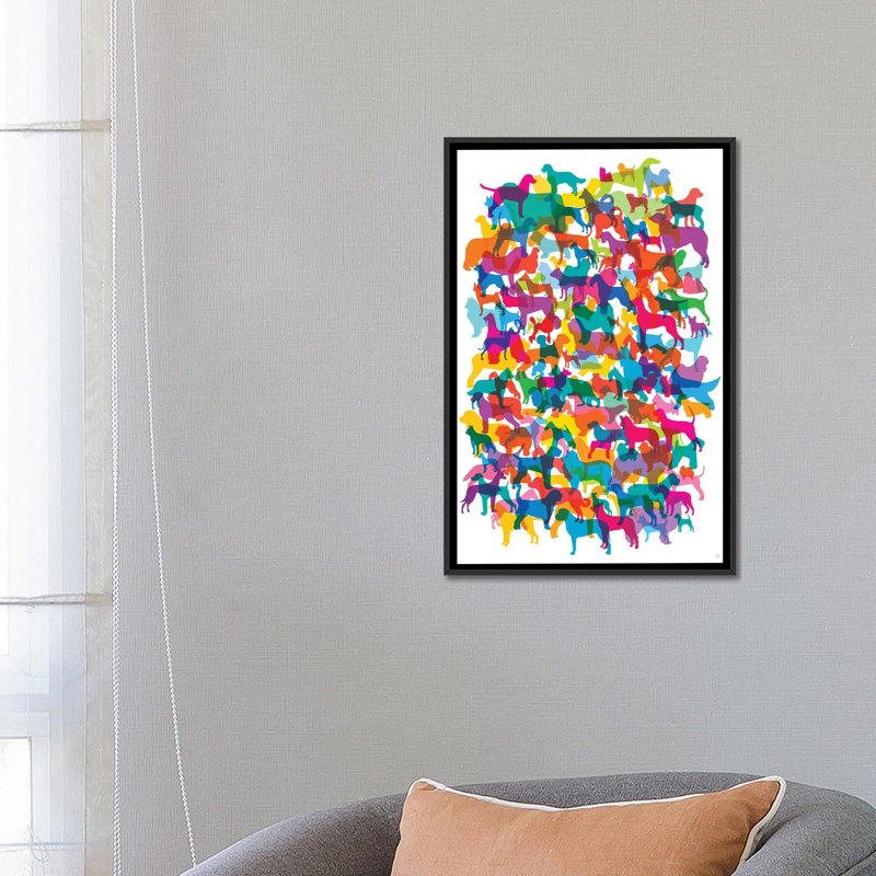 « dogs i » par yoni alter, reproduction d’impression sur toile, H 26 po x l 18 po x P 1,5 po, Toile avec cadre flottant noir