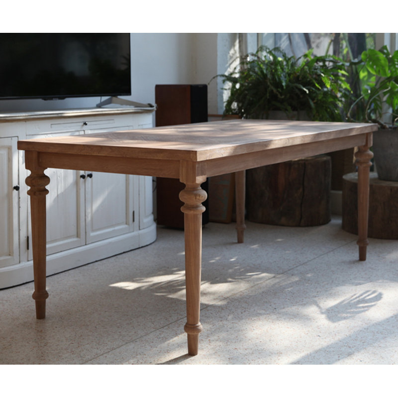 Brown Rectangular Solid Wood Dining Table, 29.53" H x 70.87" L x 31.50" D