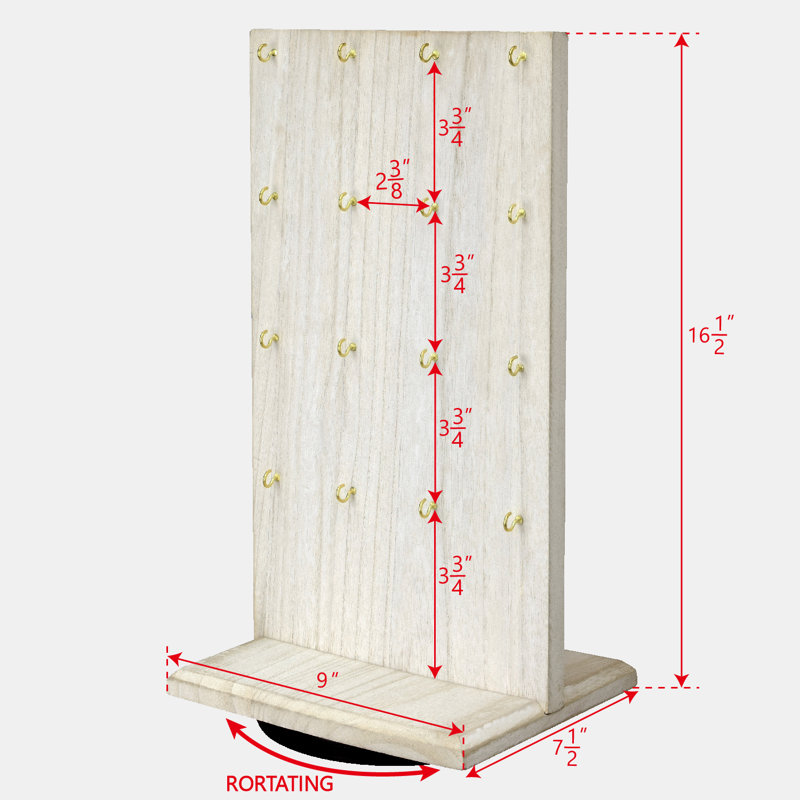 Présentoir à bijoux rotatif en bois