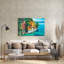 Rosecliff Heights «Domina Beach Portofino Italy» par John Zaccheo, art mural en verre acrylique, 36 po x 24 po