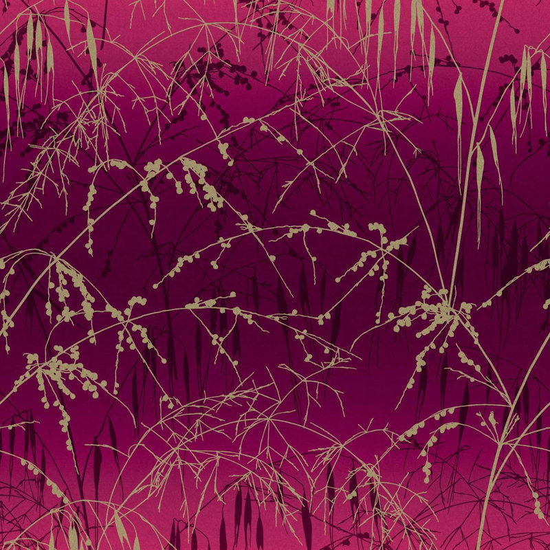 Clarissa Hulse Meadow Grass Wallpaper, Red/Gold