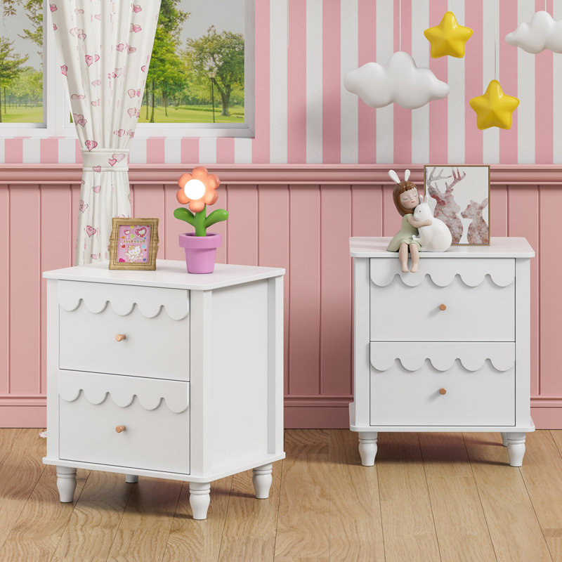 Dorlan 19.7“W Cute Cloud shape Nightstand, White