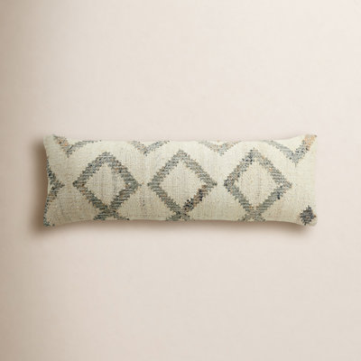 Embroidered Cotton Blend Reversible Throw Pillow