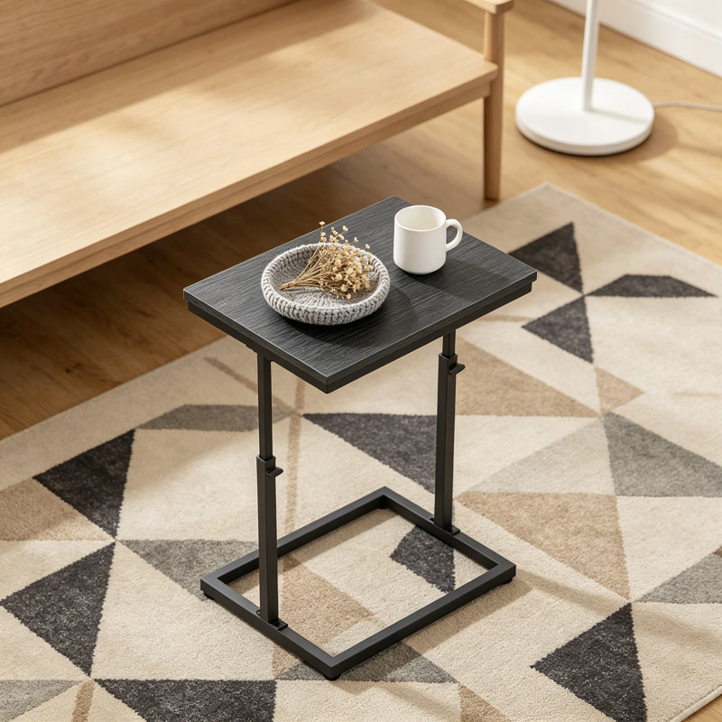 Table d'appoint haute réglable avec accoudoirs, table de bout étroite pour le salon, la chambre à coucher et les petits espaces