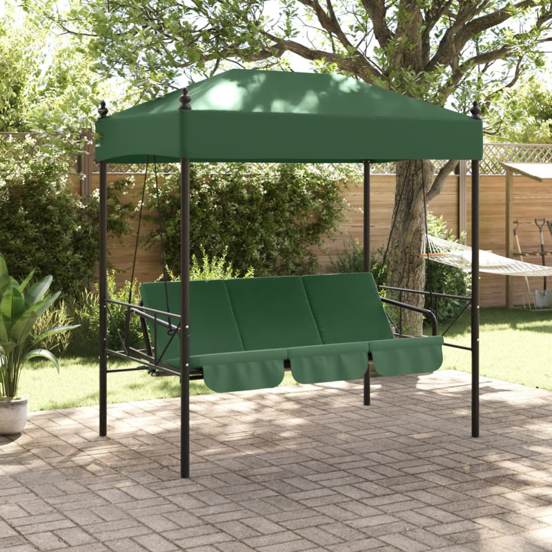 Banc de patio avec auvent en acier Arlmont & Co., Vert