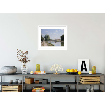The Railroad Bridge Pontoise by Camille Pissarro -Framed Giclee Print