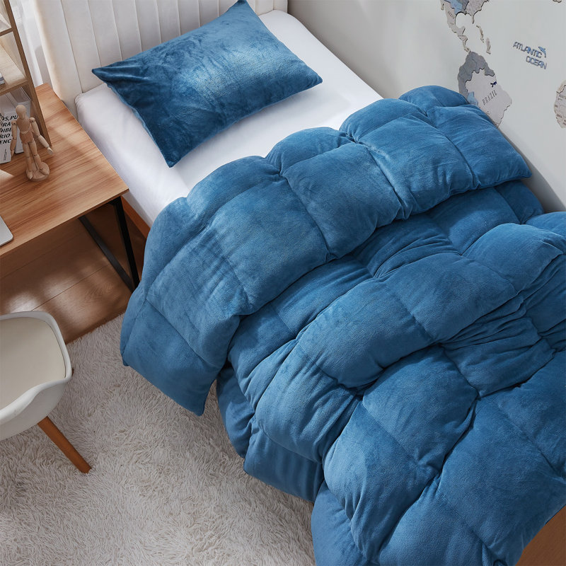 Thickest Comas Inducer Wow It's Thick Comforter Set, Blue, Twin XL Comforter + 1 Standard Sham