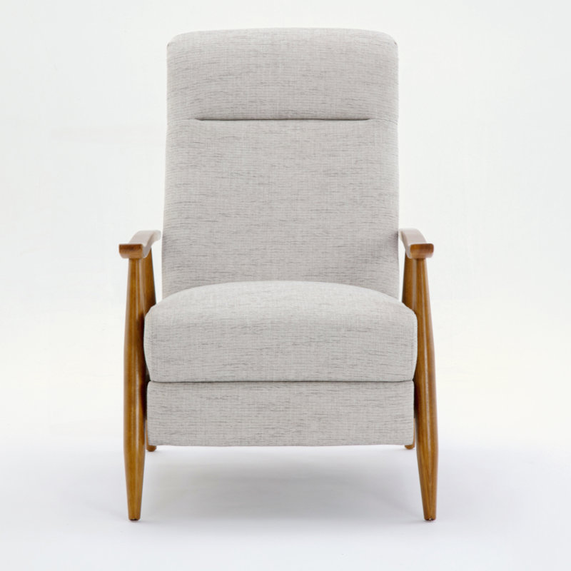Fauteuil inclinable à accoudoirs en bois, Beige