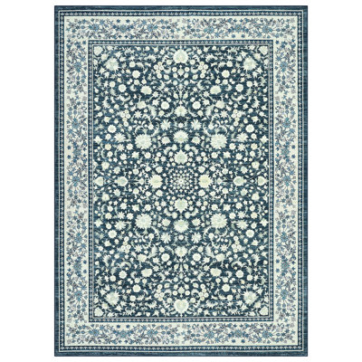 Grand tapis antidérapant à tapis à poils courts - Tapis bleu-rouge classique pour salon, chambre à coucher, salle à manger, salle de jeux, bureau à domicile