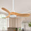Ventilateur de plafond en bois 36 pouces sans lumière 3 pales en bois massif, avec moteur CC réversible à 6 vitesses-200194355