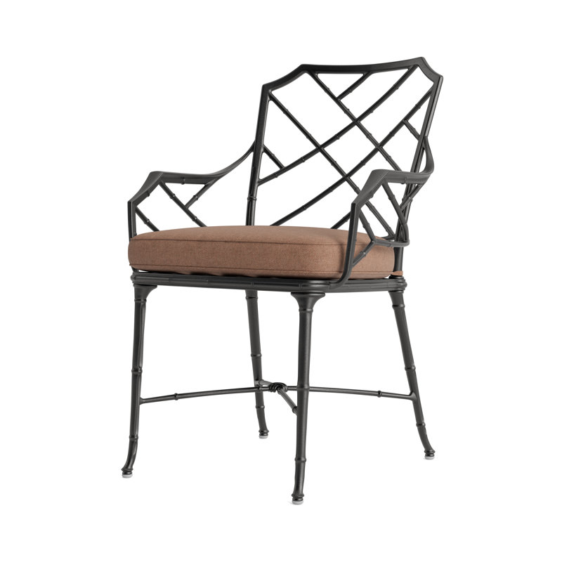 Calcutta Outdoor Dining Chair, Fusion Clay, Textured Pewter