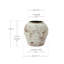 Vase rond rustique en céramique blanc cassé vieilli de 30 cm de hauteur