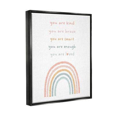 «Inspirational Pastel Rainbow», reproduction encadrée sur toile par Lil 'Rue
