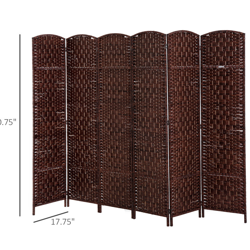 Écran d'intimité brun avec un design élégant. Rehausse le tissu à 6 panneaux muraux - brun. Ajoute du style aux espaces