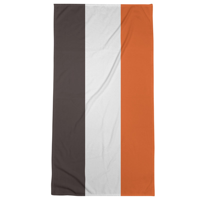 Cleveland Beach Towel, White/Brown/Light Gray