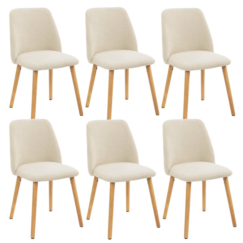 48 cm H Side Chair, Cream, 6, Cream