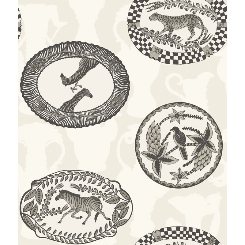 Ardmore Animal Print Wallpaper Roll, Black/White