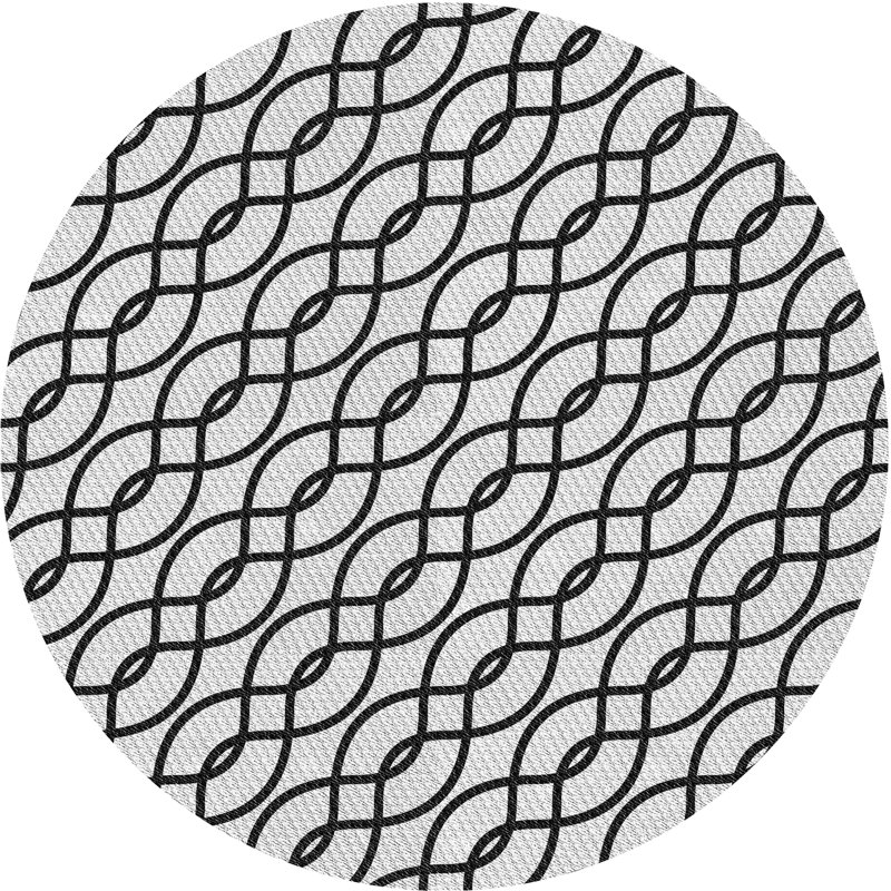 Tapis zone grise à motifs, Rond 6 pi