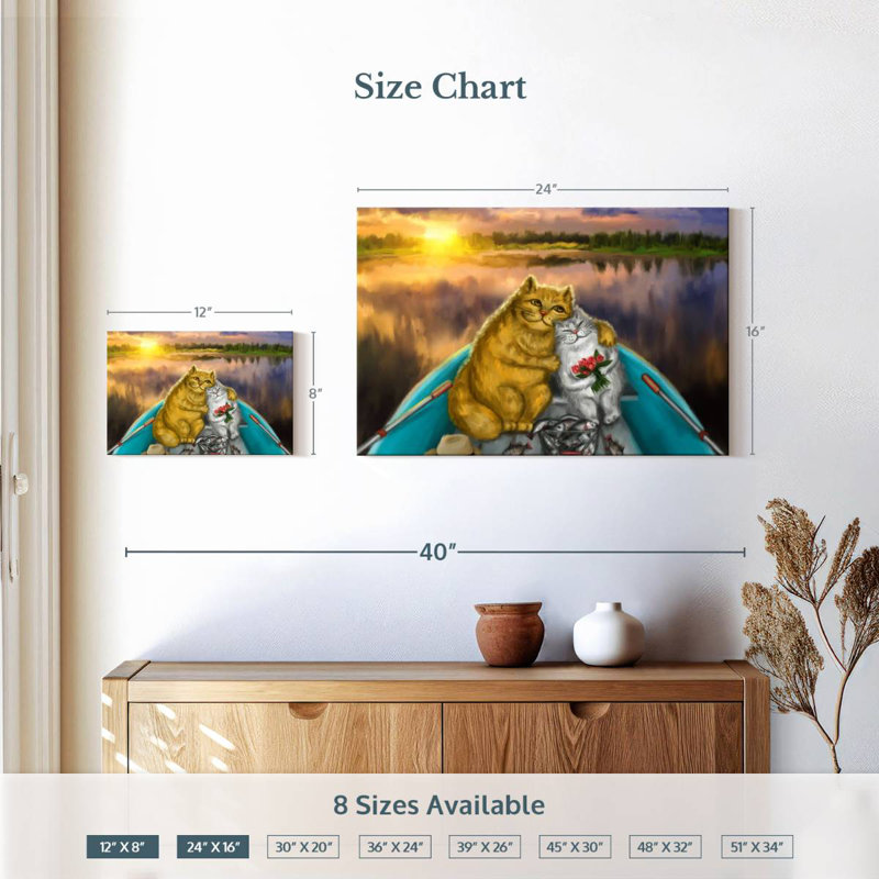 Date de pêche des chats, H 16 po x l 24 po
