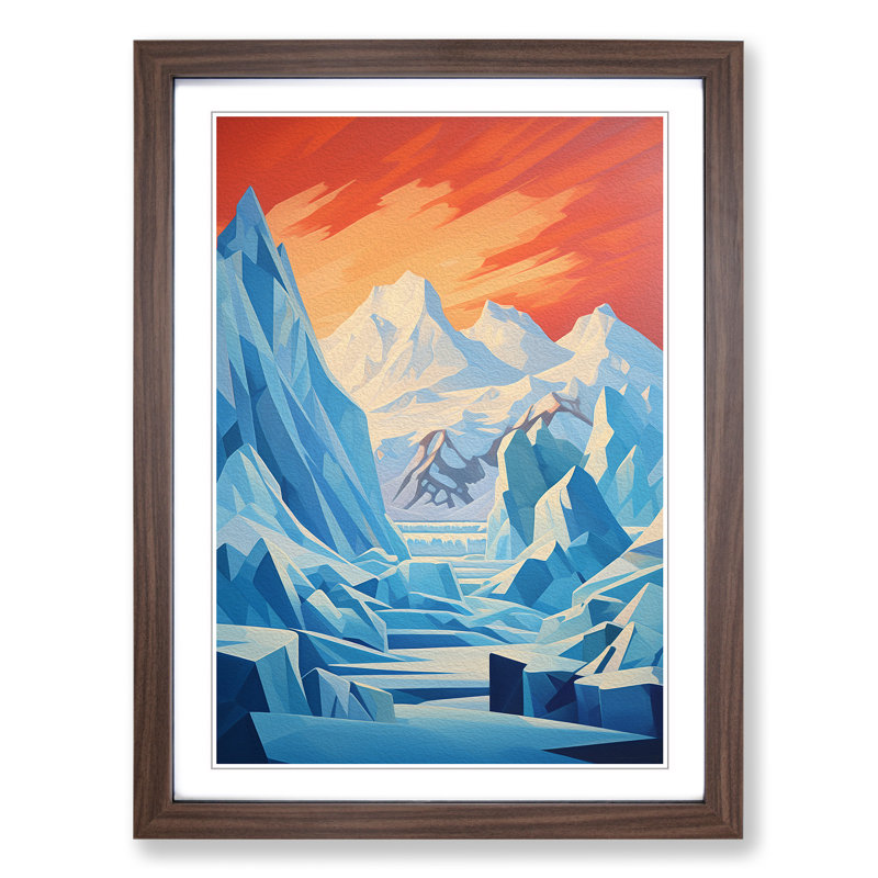 Glacier Constructivism - Framed Print, Walnut, 64cm H x 46cm W x 2cm D