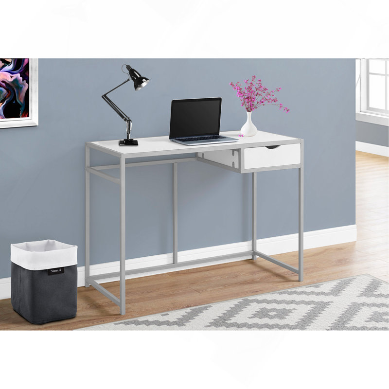 Bureau d'ordinateur, bureau personnel, ordinateur portable, tiroir de rangement, L 42 po, travail, métal stratifié, contemporain