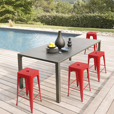 Lansing Iron Counter Stool with Steel Frame