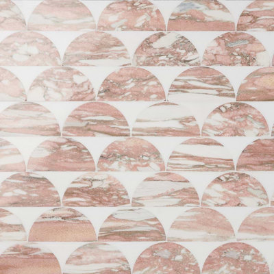 Moonrise Polished Thassos Marble Mosaic Tile