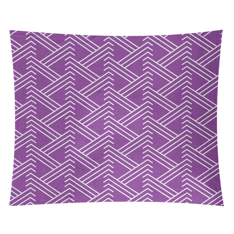 Jordao Polyester Tapestry, 68" H x 80" W, Violet/White