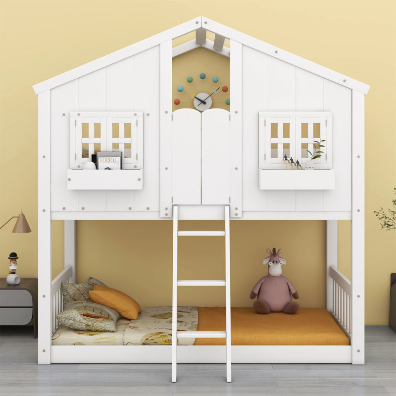 Lit superposé simple au-dessus de simple Aleks Kids, Blanc