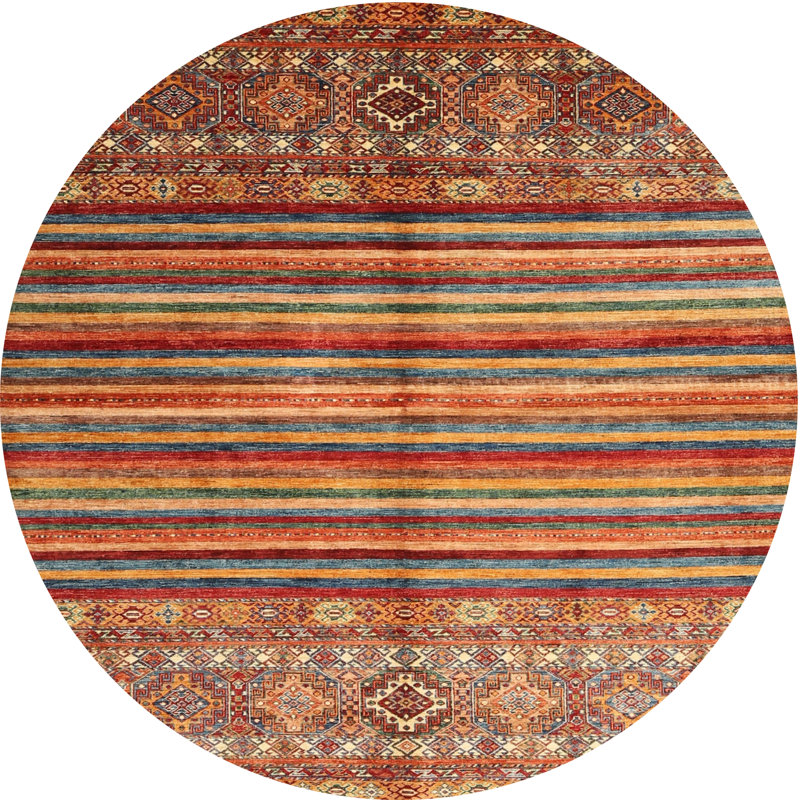 Tapis brun contemporain LaJuante, Rond 8 pi