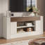 Meuble télé 70 po avec grands meubles de rangement, centre de divertissement pour téléviseur de 80 po ou moins Farmhouse, blanc -132837548